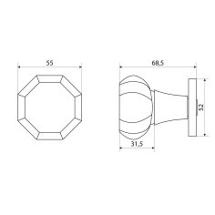 АЛЛЮР "CHELSEA" (ЧЕЛСИ) BL/GL (551525) матовый черный/стекло Комплект ручек