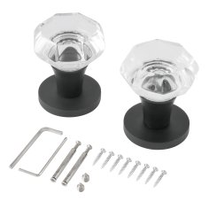 АЛЛЮР "CHELSEA" (ЧЕЛСИ) BL/GL (551525) матовый черный/стекло Комплект ручек