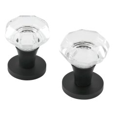 АЛЛЮР "CHELSEA" (ЧЕЛСИ) BL/GL (551525) матовый черный/стекло Комплект ручек