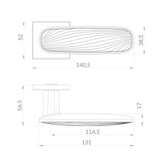 Ручка раздельная K.EST.Q52.SHADE SSC/WH-16 сатинированный хром/белый