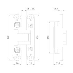 Петля скрытой установки U3D3400.TG SC мат. хром TECH