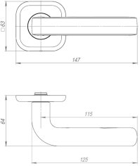 Ручка раздельная K.JK51.IND TORO 140 mm BL-24 черный (белая коробка)