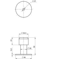 Упор дверной настенный DFIX/W50 INOX BL-24 черный
