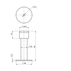 Упор дверной настенный DFIX/W85 INOX BL-24 черный
