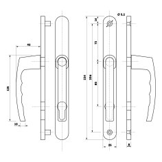 БУЛАТ РФ 85.25.02.7016 УРАЛ антрацит м/о 85 "под пальчики" для узкопр. Комплект ручек