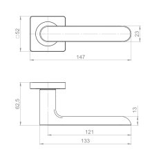 Ручка раздельная K.JK51.IND COSTA BL-24 черный (белая коробка)