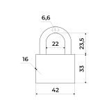 СТАНДАРТ HDS-350 d=6,6 ЕВРОПАКЕТ Замок навесной