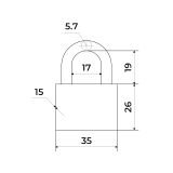 СТАНДАРТ HDS-340 d=5,7 ЕВРОПАКЕТ Замок навесной