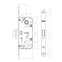 Корпус замка ML85-35/IND BL (черный)