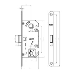 Защелка врезная магнитная ML96WC-35/IND AL алюминий