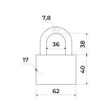СТАНДАРТ HDS-370 d=7,8 ЕВРОПАКЕТ Замок навесной