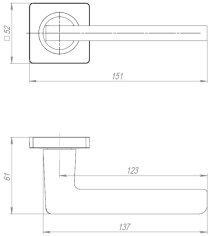 Ручка раздельная K.JK51.IND TESTA GR-23 графит (белая коробка)