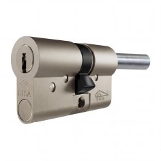 Цилиндровый механизм под вертушку (дл. шток) Cisa RS5 0R3M7-87.12 (90 мм/55+10+25), НИКЕЛЬ