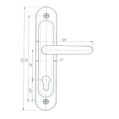 Ручка дверная на планке HP 168 (медь)