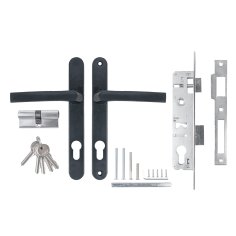 Корпус Ajax (Аякс) цилиндровый в комплекте с ручкой KIT GATE-2585/24 RAL 7016 антрацит 