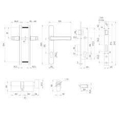 Корпус Ajax (Аякс) цилиндровый в комплекте с ручкой KIT GATE-2585/24 BR коричневый