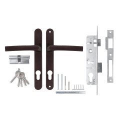 Корпус Ajax (Аякс) цилиндровый в комплекте с ручкой KIT GATE-2585/24 BR коричневый