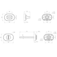 Ручка поворотная BK6.R.UCR36 FSG-39 флорентийское золото