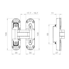 Петля скрытой установки U3D2002.TG AB бронза TECH