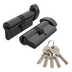 Цилиндровый механизм Z3002Knob90(35+10+45) с вертушкой BL черный