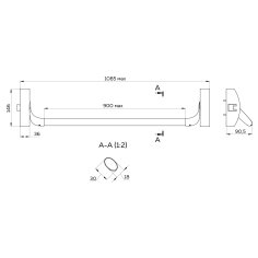 Ручка-штанга нажимная AP.1900B push-bar накладная для одно/двуствор. проф. дверей