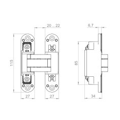 Петля скрытой установки U3D4100.VPG BL черный TECH
