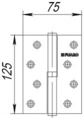 Петля съемная IN5430SL SN левая (413-5 125x75x2,5) мат. никель
