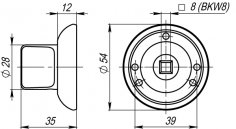 Ручка поворотная BKW8.R.LD54 (BKW8) CP-8 хром