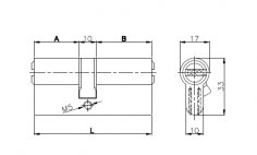 Цилиндровый механизм 164 SN/80 (30+10+40) mm латунь 5 кл.