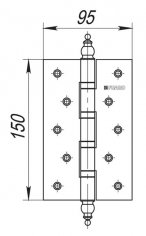 Петля универсальная IN6400UE PB (4BB/E 150x95x3) латунь 