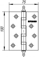 Петля универсальная IN4400UA-BL CP (4BB/A/BL 100x75x2,5) хром БЛИСТЕР