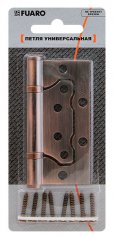 Петля универсальная без врезки IN4500W-BL PB (500-2BB/BL 100x2,5) латунь БЛИСТЕР